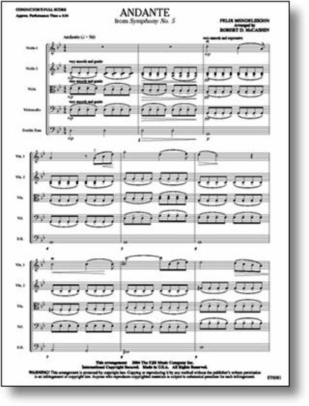 Andante From Symphony No 5 So Arr Mccashin (Music Score/Parts)