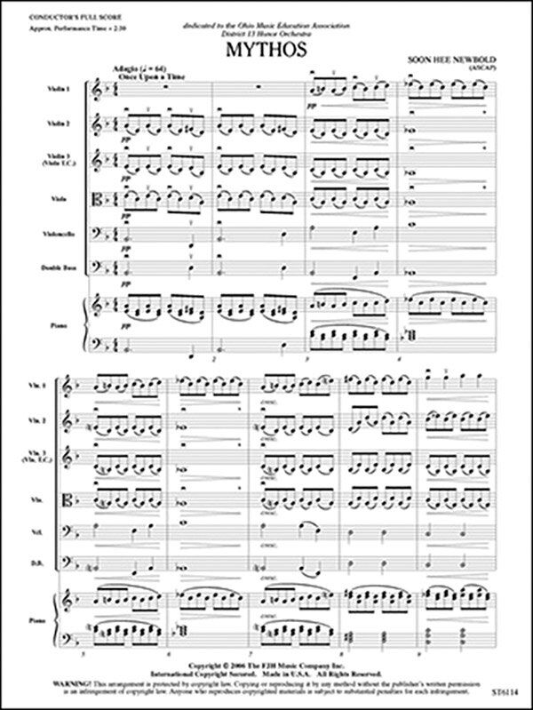 Mythos by Soon Hee Newbold - FJH Music Company - 1 Page Score