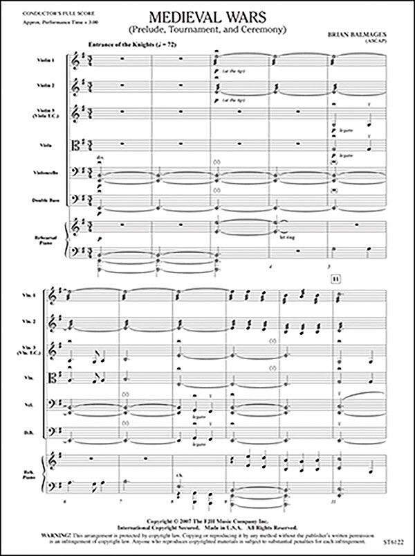 Medieval Wars SO2 SC/PTS by Brian Balmages - FJH Music Company, 1 Page