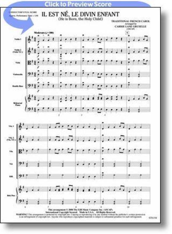 Il Est Ne Le Divin Enfant Arr Gruselle Score/Parts