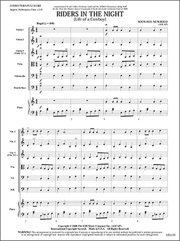 Riders in the Night (Life of a Cowboy) - Soon Hee Newbold - FJH Music Company - 1 Page