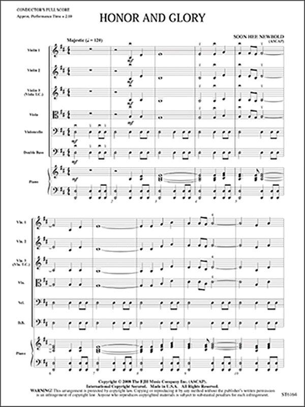Honor and Glory for String Orchestra SO1 SC/PTS by Soon Hee Newbold