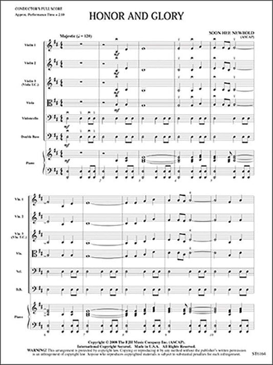 Honor and Glory for String Orchestra SO1 SC/PTS by Soon Hee Newbold