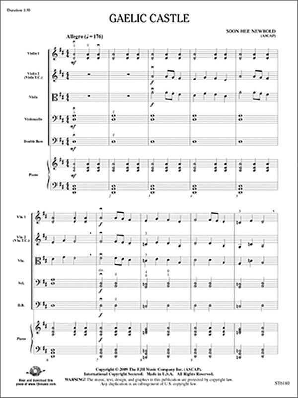 Gaelic Castle for String Orchestra by Soon Hee Newbold, FJH Music Company, 1 Page