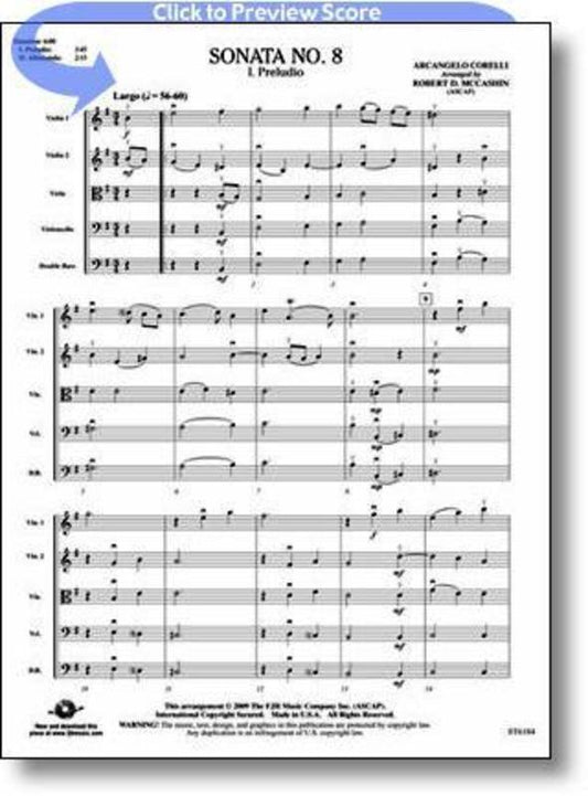 Sonata No 8 Arr Mccashin String Orchestra Score/Parts