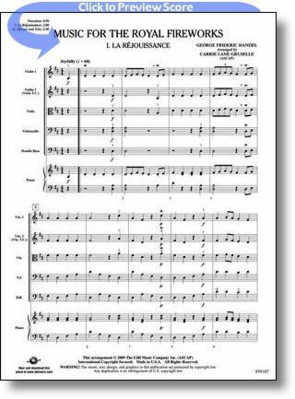 Royal Fireworks Music Arr Gruselle So Score/Parts