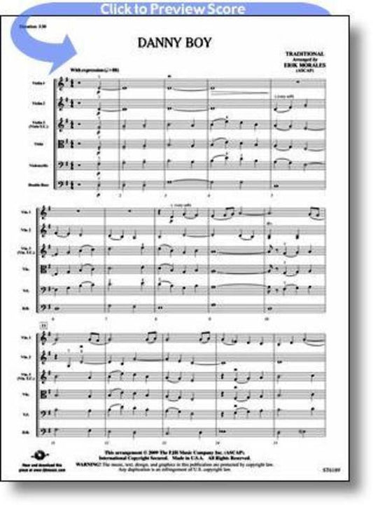 Danny Boy Arr Morales String Orchestra Score/Parts