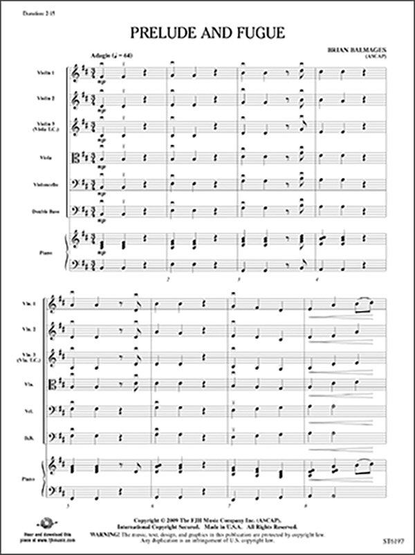 Prelude and Fugue SO1 SC/PTS by Brian Balmages, FJH Music Company, 1 page