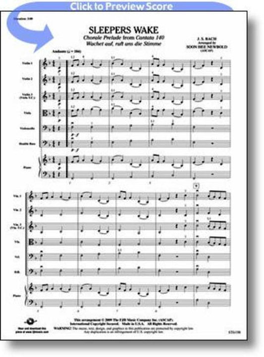 Sleepers Wake Arr Newbold String Orch Score