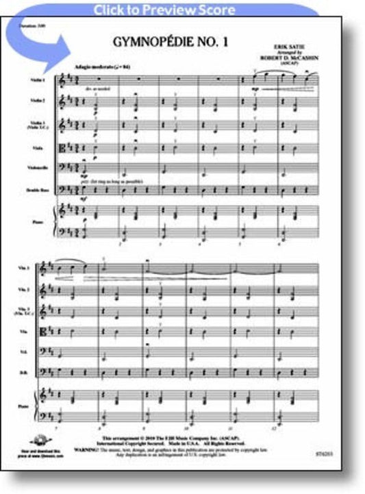Gymnopedie No 1 Arr Mccashin String Orch Score/Parts