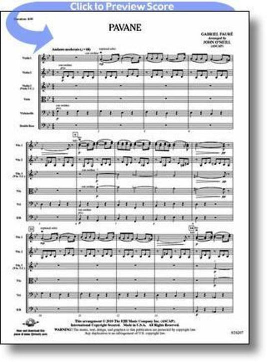 Pavane Arr Oneill String Orchestra Score/Parts