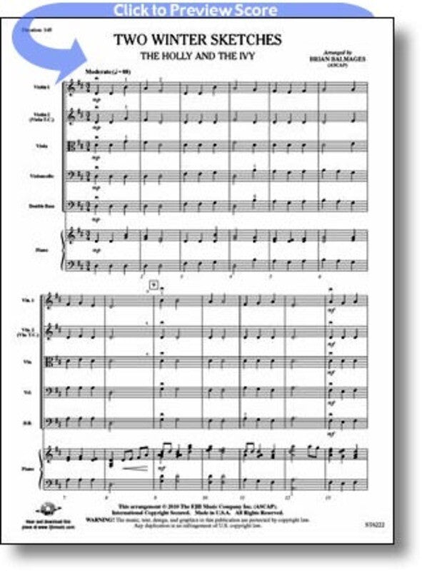 Winter Sketches 2 Arr Balmages String Orch Sc/Pt (Music Score/Parts)
