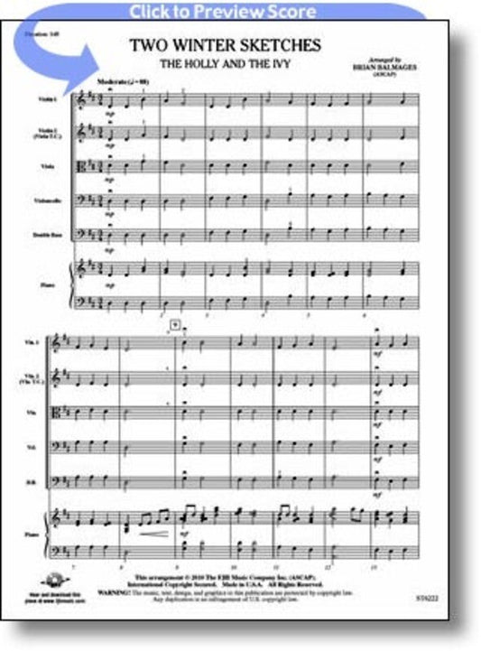Winter Sketches 2 Arr Balmages String Orch Sc/Pt (Music Score/Parts)
