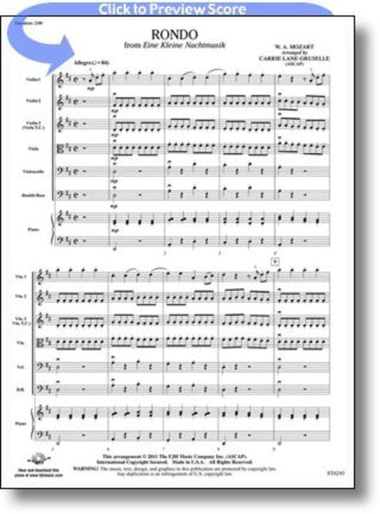 Rondo From Eine Kleine Nachtmusik So2.5 Score/Parts