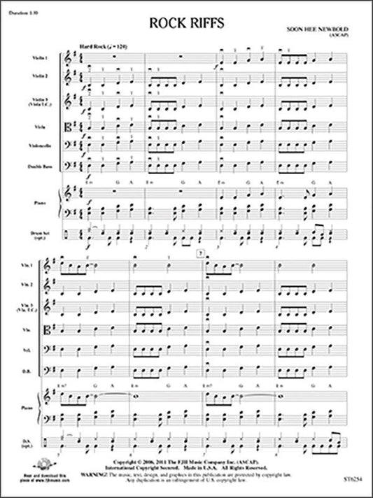 Rock Riffs for Strings by Soon Hee Newbold, FJH Music Company, 1 Page