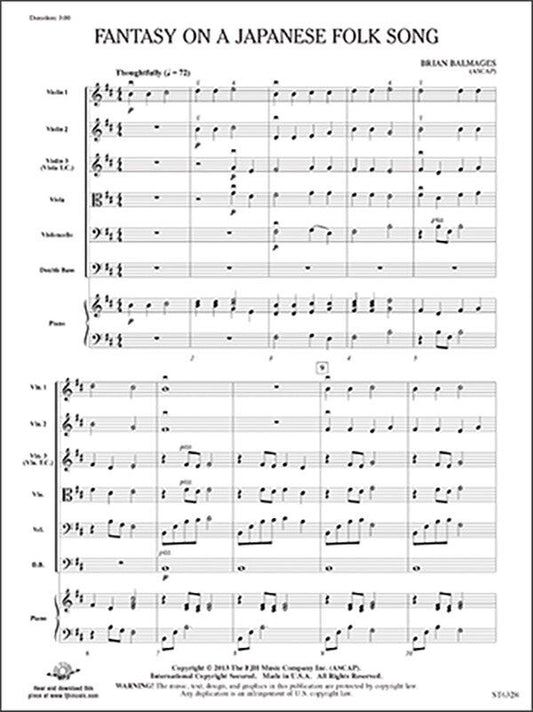 Fantasy on a Japanese Folk Song by Brian Balmages, FJH Music Company, 1 Page