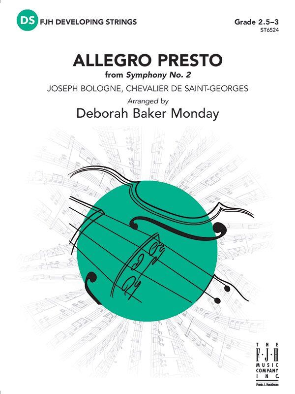 Allegro Presto from Symphony No. 2 by Chevalier de Saint-Georges for String Orchestra, Arranged by Deborah Baker Monday