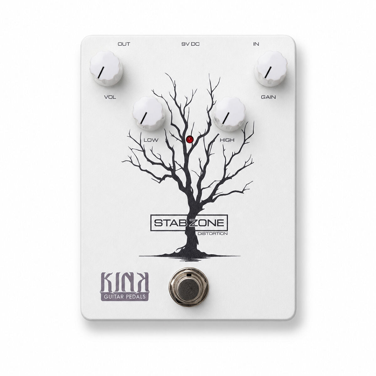 Kink Stab Zone Distortion Pedal - Based on Danelectro Fab Tone, True Bypass, Volume, Low, High, Gain Controls, Handcrafted, Powder Coated Enclosure