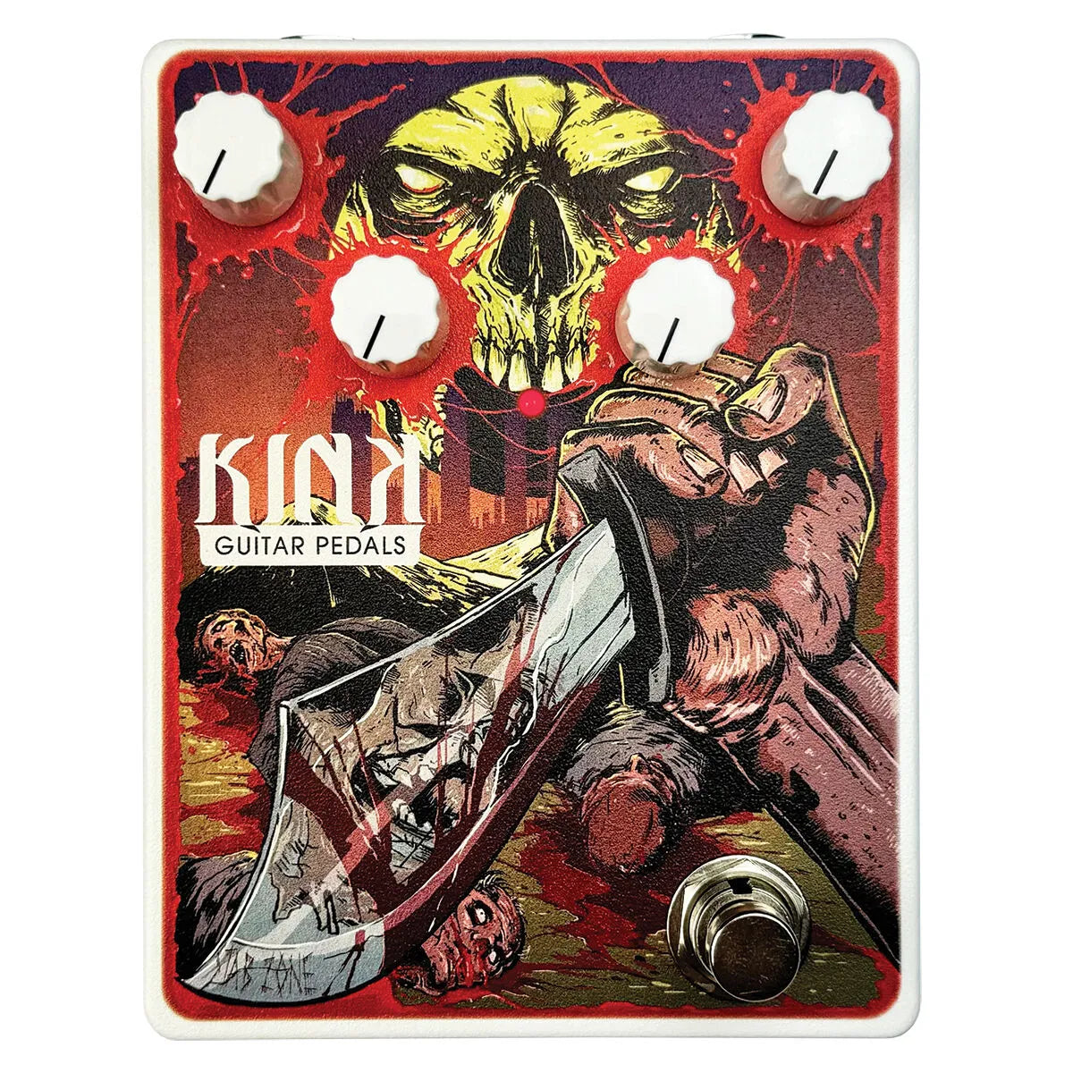 Kink Stab Zone Distortion Pedal - True Bypass, Volume, Low, High, Gain Controls, Based on Danelectro Fab Tone, 9V Power Supply