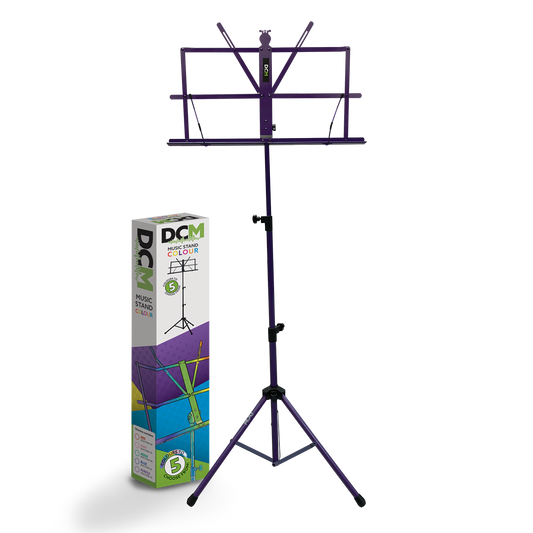 DCM BS01-PU Compact Lightweight Music Stand with Carry Bag - Height 70-142 cm, Tripod Base, Foldable, Includes Display Box