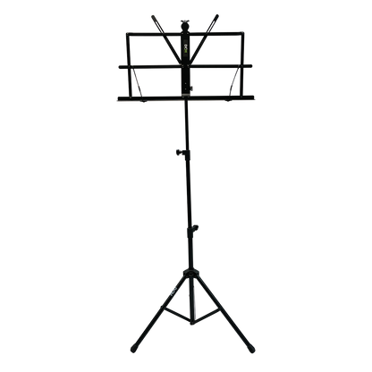 DCM BS01 Music Stand Black with Carry Bag, Compact and Lightweight, Adjustable Height 70-142 cm, Tripod Base, Foldable Design — view 2