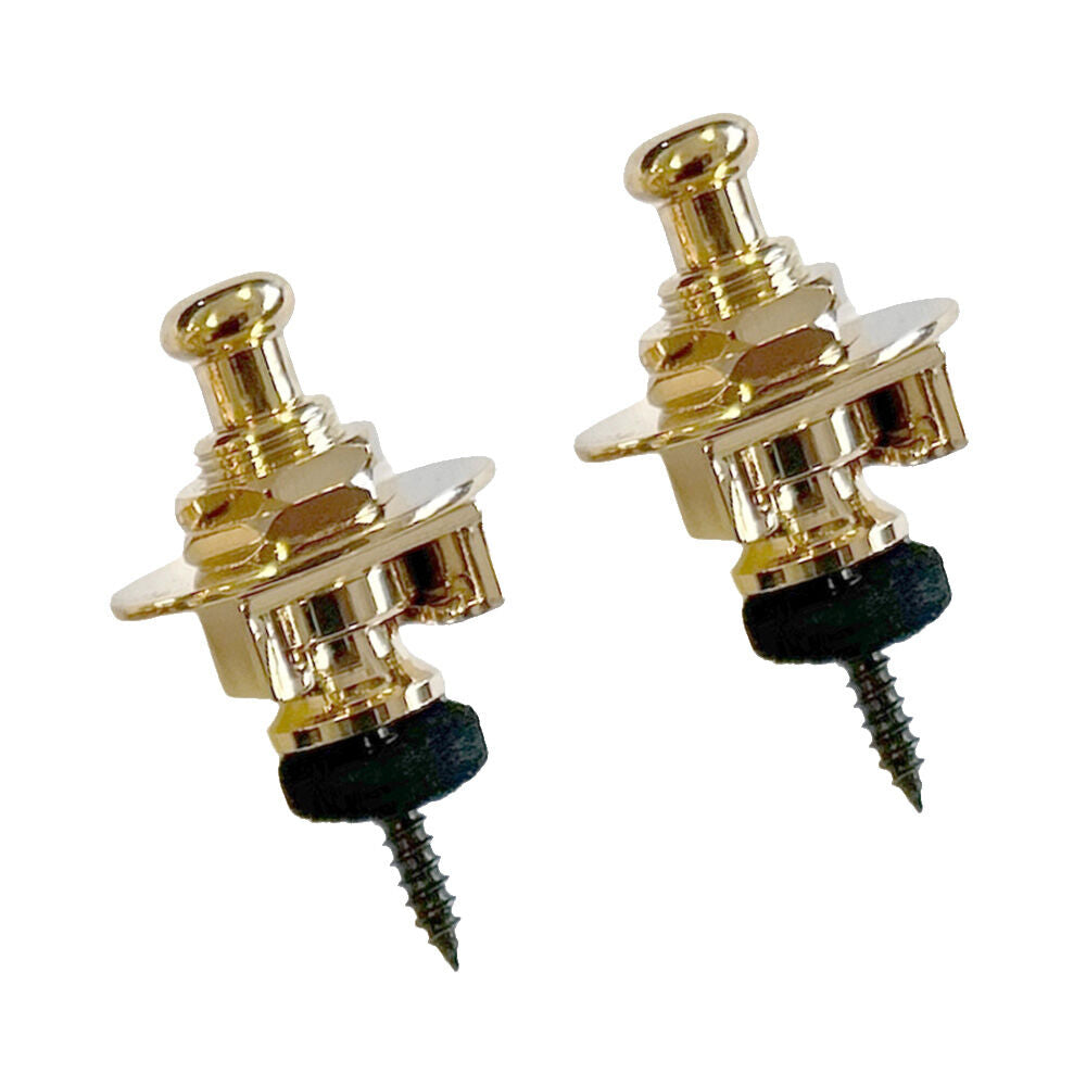 GT Schaller Style Strap Lock Set - Gold Finish, Set of 2 with Screws Included