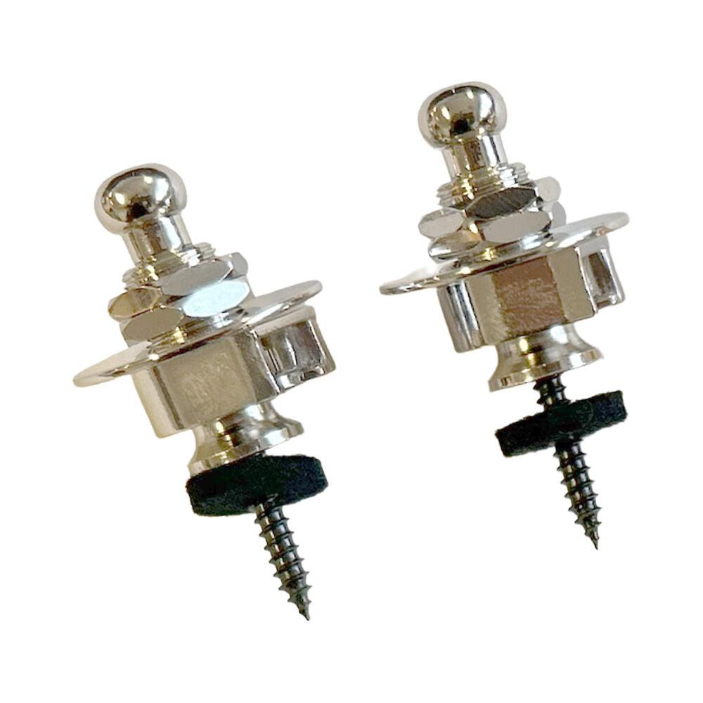 GT Schaller Style Nickel Finish Strap Lock Set
