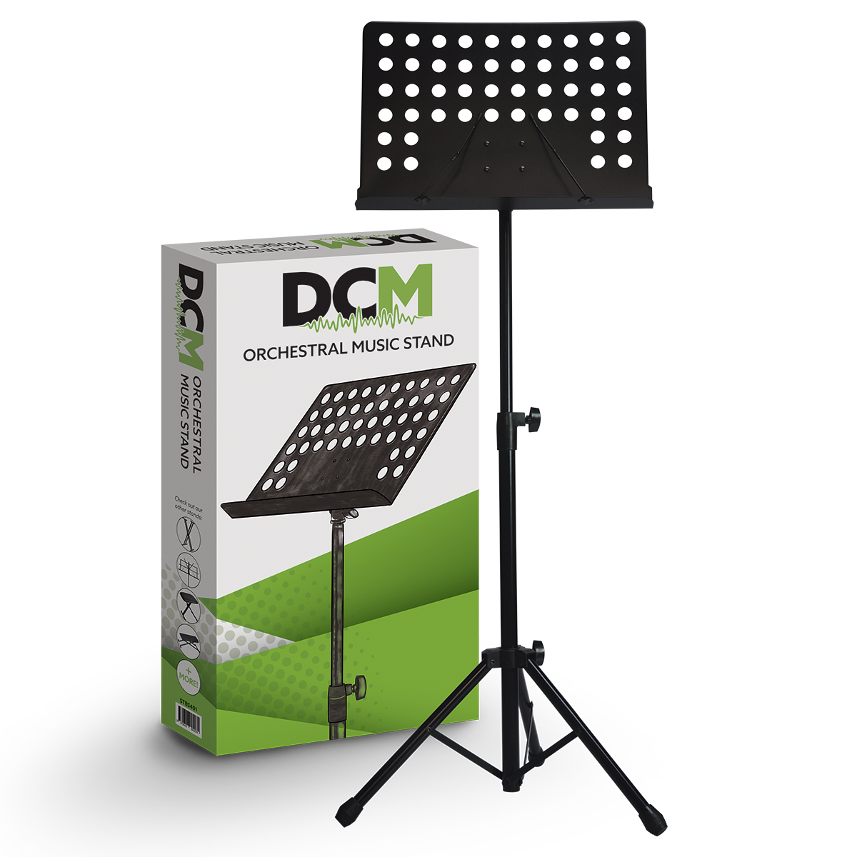 DCM BS401 Heavy Duty Adjustable Orchestral Music Stand Black