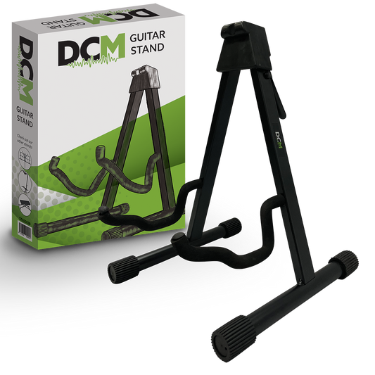 DCM A-Frame Universal Guitar Stand, Suitable for All Types, Folds for Storage, EVA Foam Base, Includes Display Box