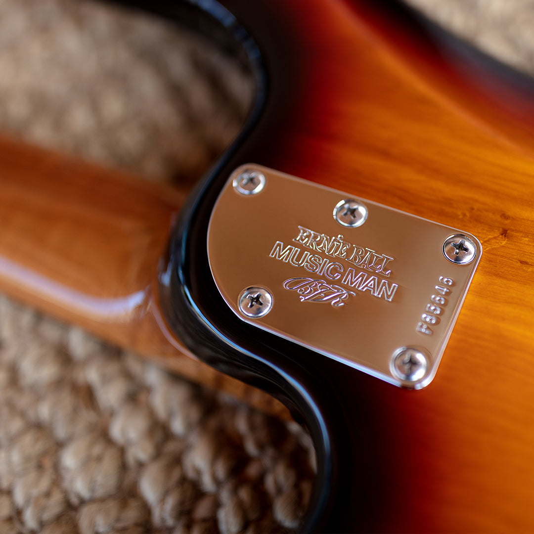 Ernie all Music Man StingRay 5 Special BFR Fretless 5 String Bass Vintage Sierra Burst — view 2