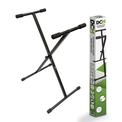 DCM KXDS01 Single Braced Keyboard Stand with Lever Position Adjustment and Rubber Ends