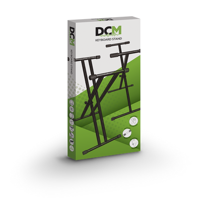 DCM STKXW-D02 Double Braced Keyboard Stand - Pre-assembled, Black, Lever Position Change, Rubber Ends, Display Box Included — view 3
