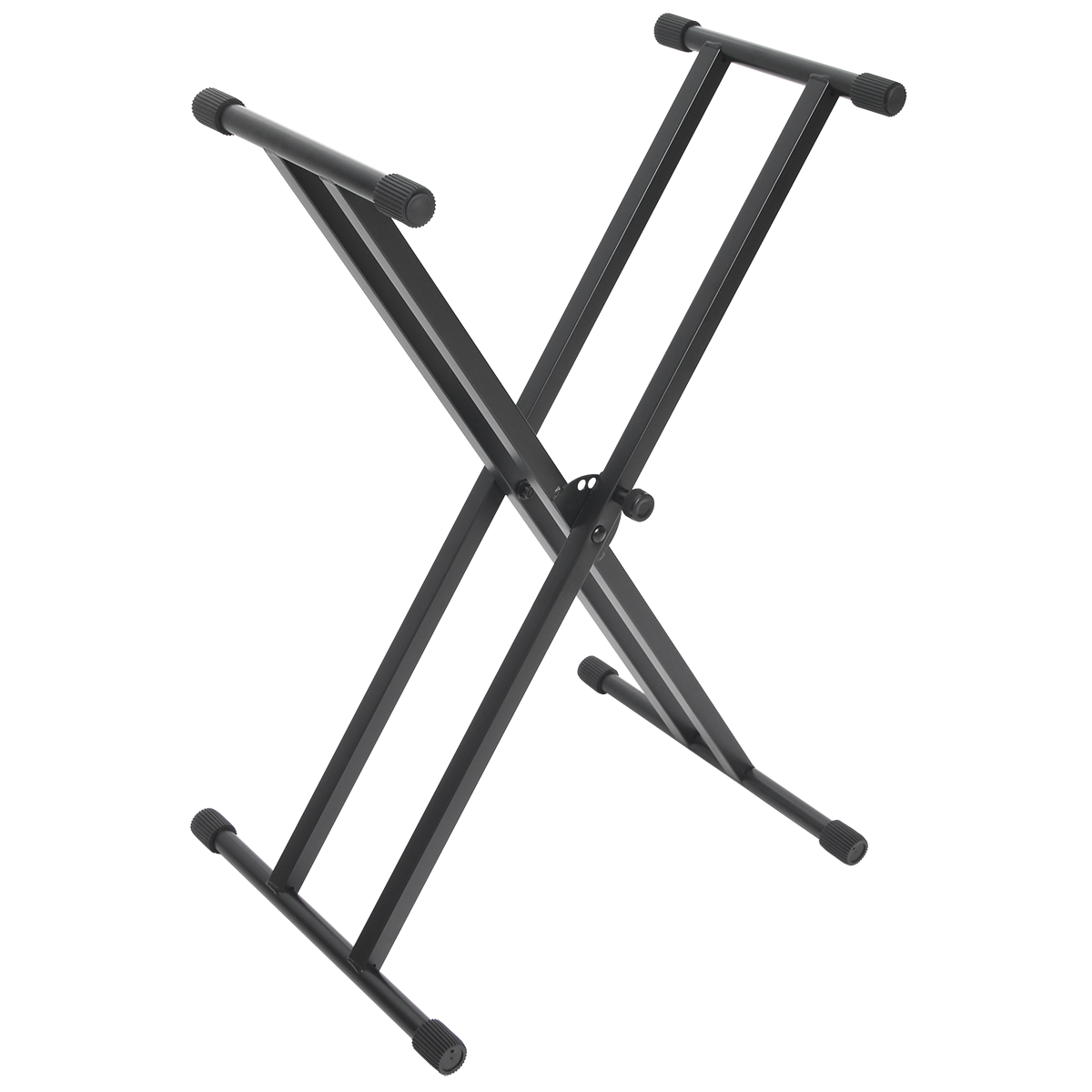 DCM STKXW-D02 Double Braced Keyboard Stand - Pre-assembled, Black, Lever Position Change, Rubber Ends, Display Box Included — view 2