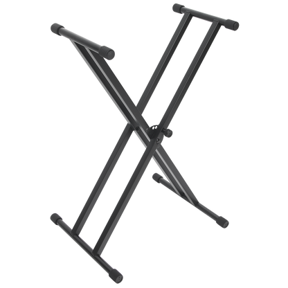 DCM STKXW-D02 Double Braced Keyboard Stand - Pre-assembled, Black, Lever Position Change, Rubber Ends, Display Box Included — view 2