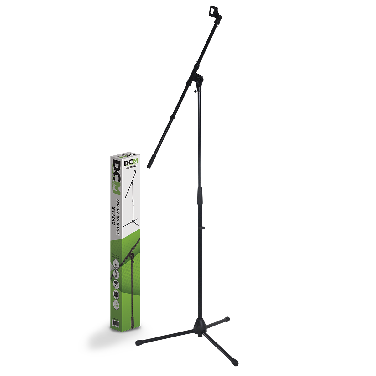 DCM MTL05 Microphone Boom Stand with Adjustable Height and Clip, Black