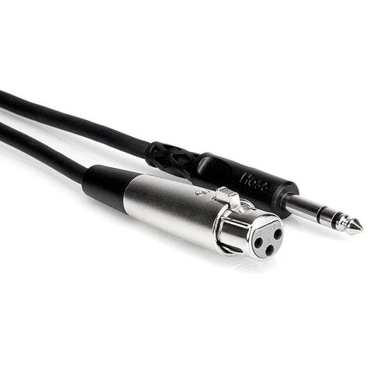 Hosa Balanced Interconnect, XLR3F to 1/4 in TRS, 20 ft