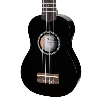 Sanchez Colour Series Soprano Ukulele Black with Gig Bag — view 4