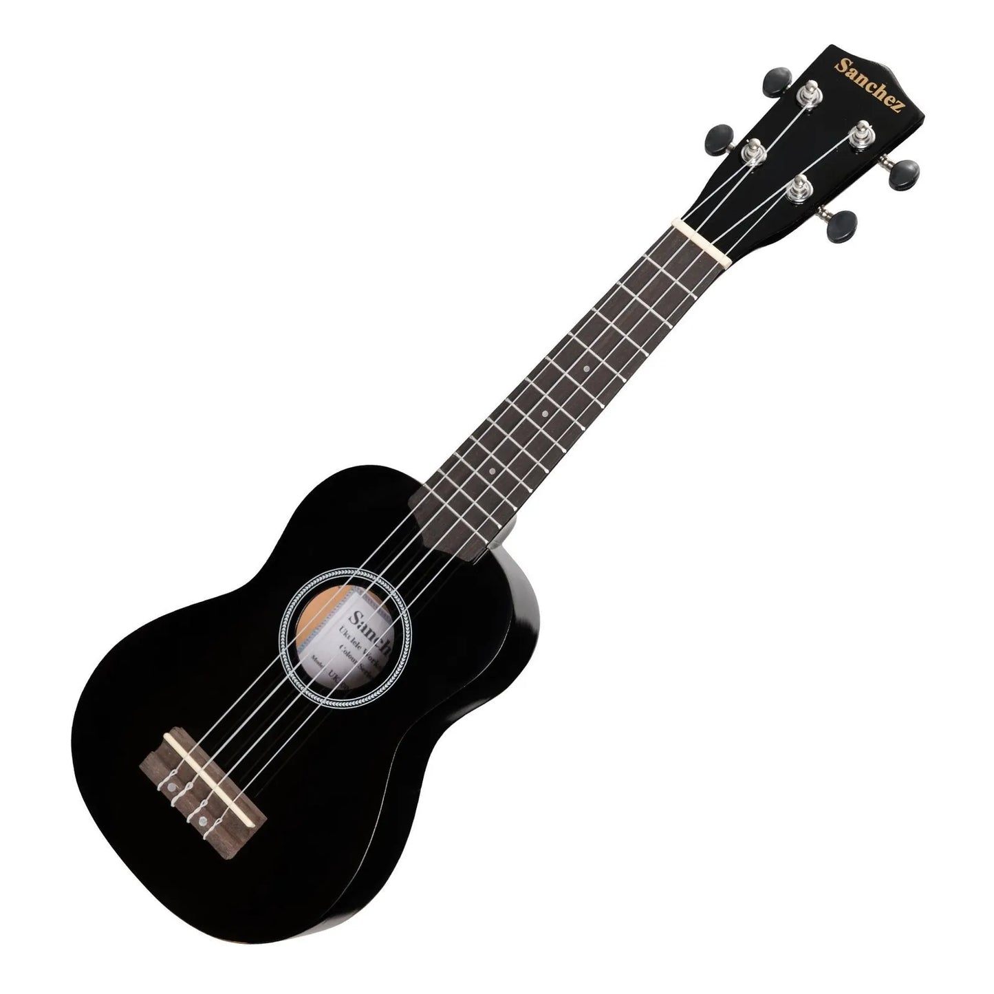 Sanchez Colour Series Soprano Ukulele Black with Gig Bag — view 3