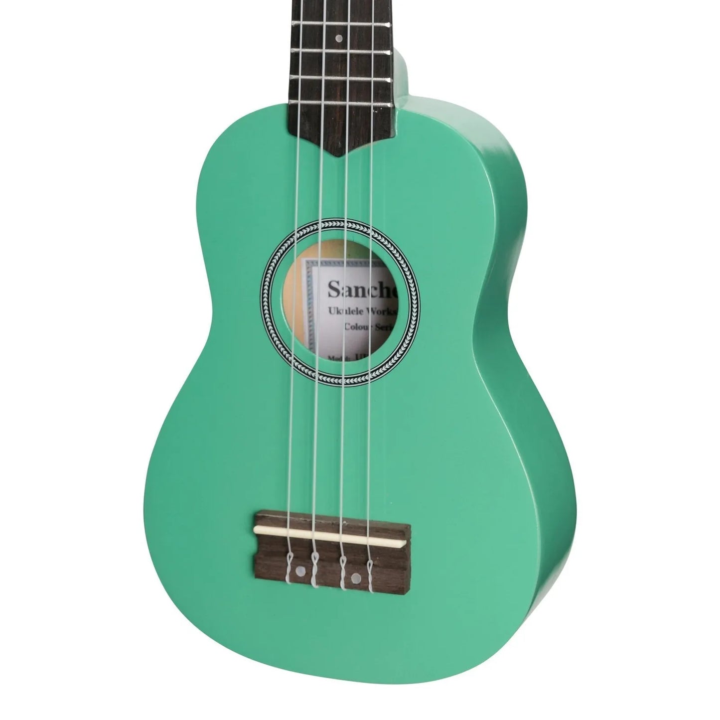 Sanchez Colour Series Soprano Ukulele - Green with Gig Bag — view 4