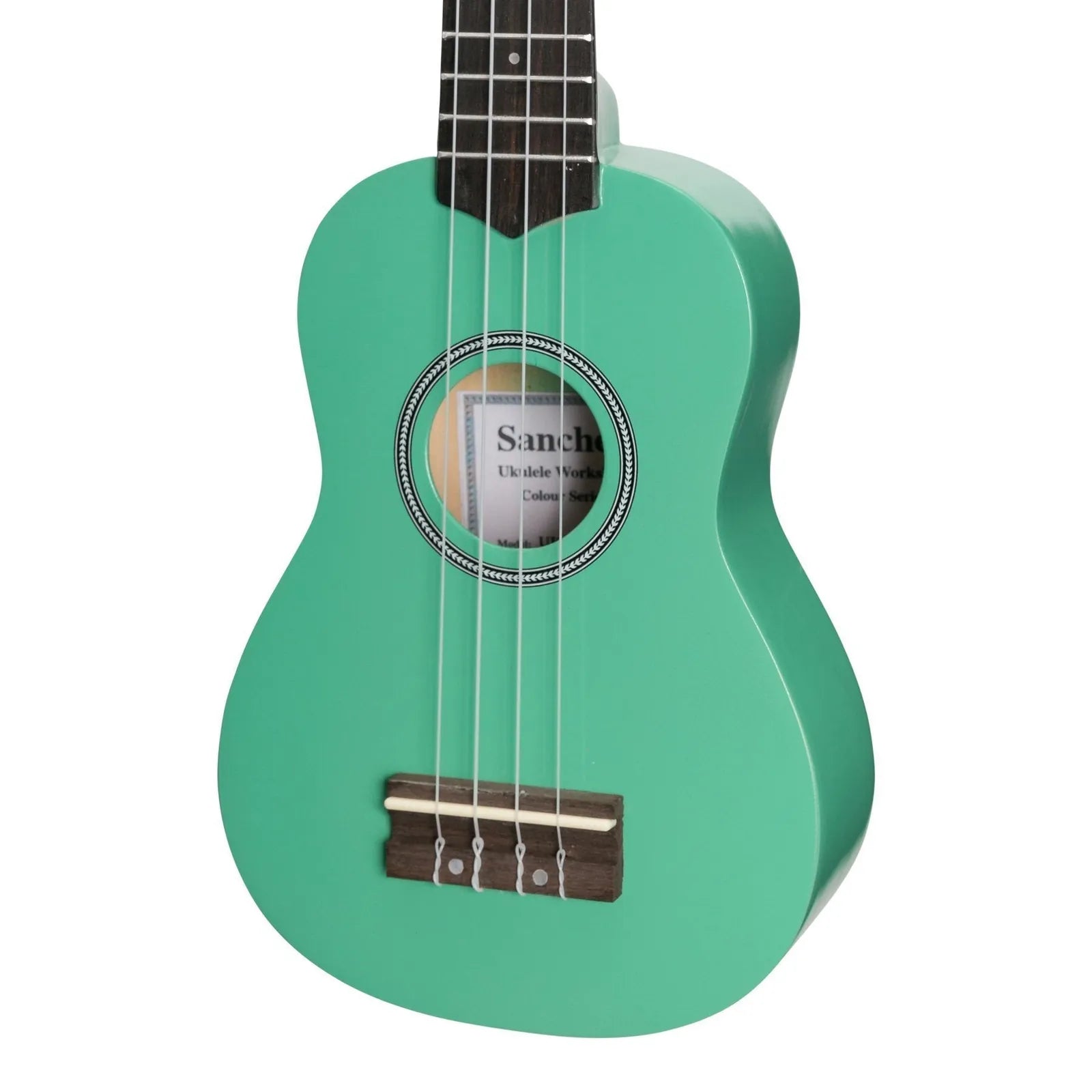 Sanchez Colour Series Soprano Ukulele - Green with Gig Bag — view 4