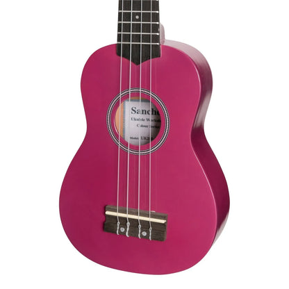 Sanchez Colour Series Soprano Ukulele in Purple with Gig Bag — view 4