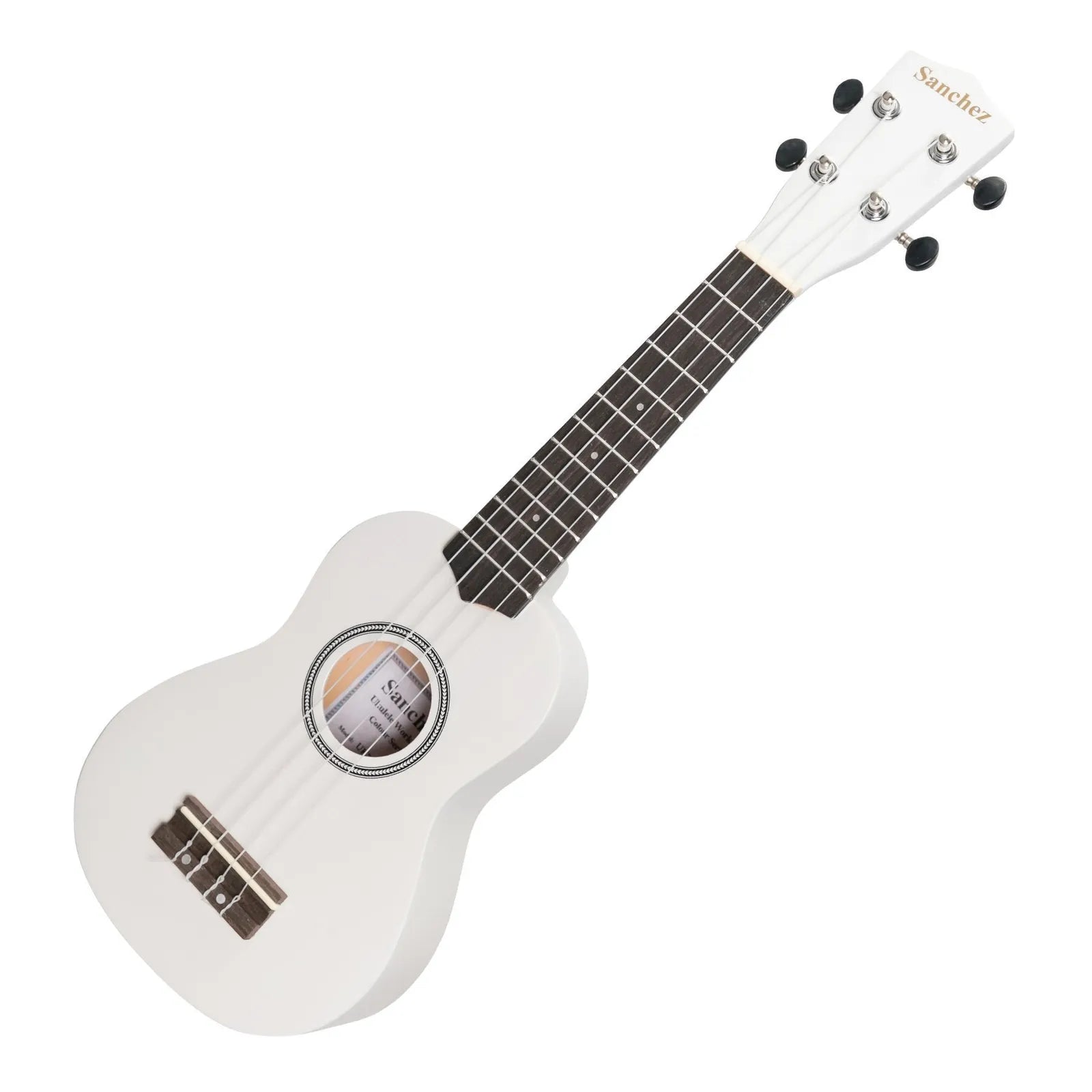 Sanchez Colour Series Soprano Ukulele White with Gig Bag — view 3
