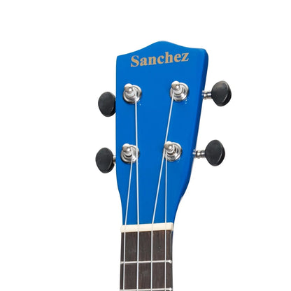 Sanchez Colourburst Series Soprano Ukulele Dark Blueburst with Gig Bag — view 6