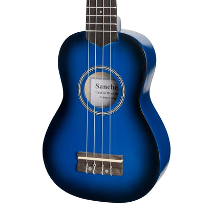 Sanchez Colourburst Series Soprano Ukulele Dark Blueburst with Gig Bag — view 4