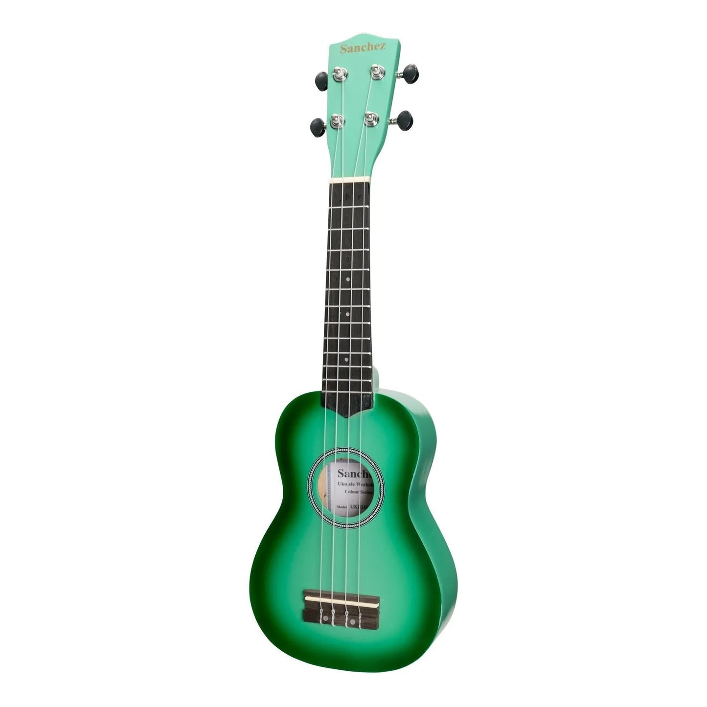 Sanchez Colourburst Series Soprano Ukulele - Greenburst with Gig Bag