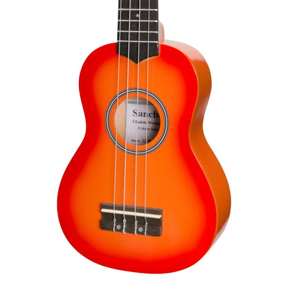 Sanchez Colourburst Series Soprano Ukulele - Orangeburst with Gig Bag — view 4