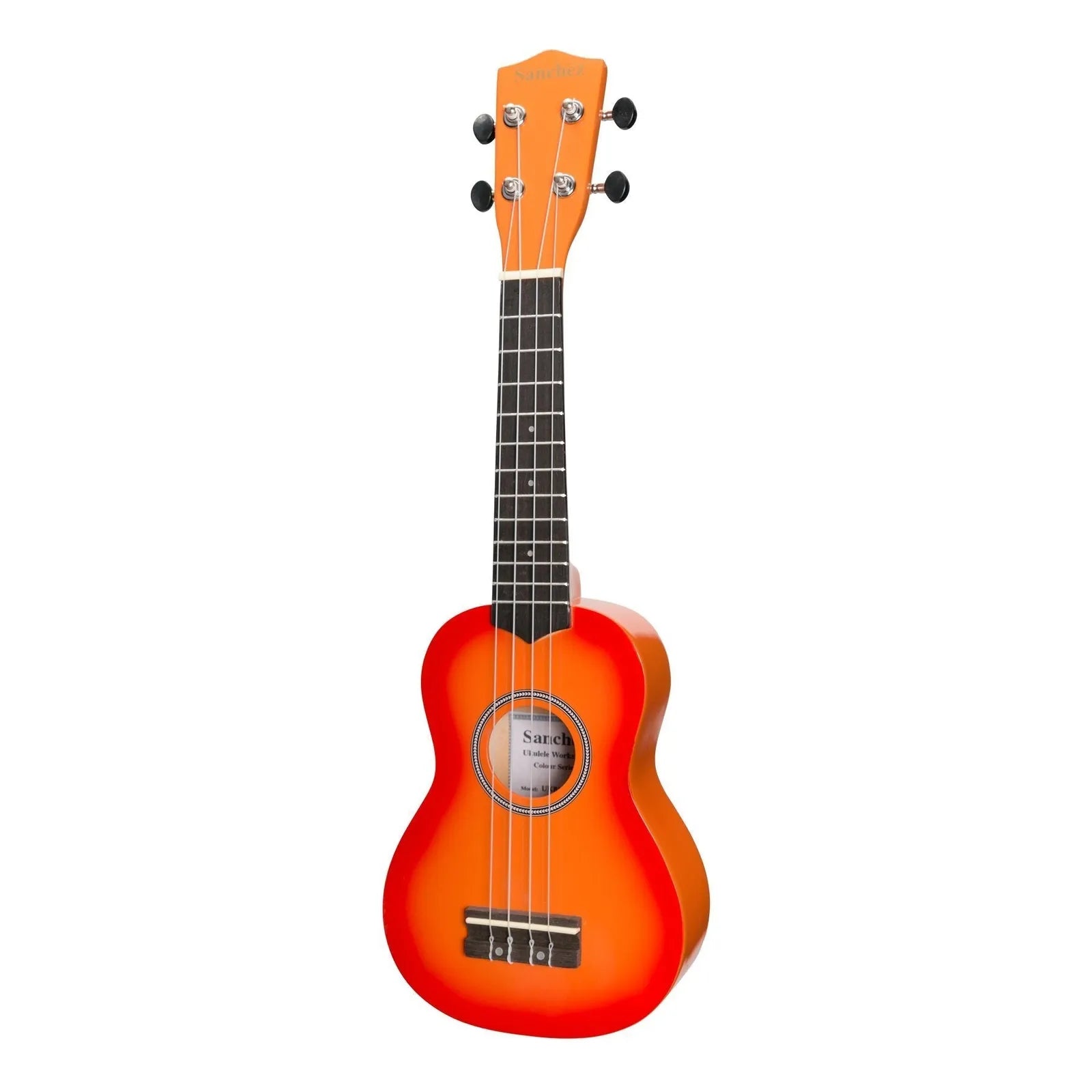 Sanchez Colourburst Series Soprano Ukulele - Orangeburst with Gig Bag