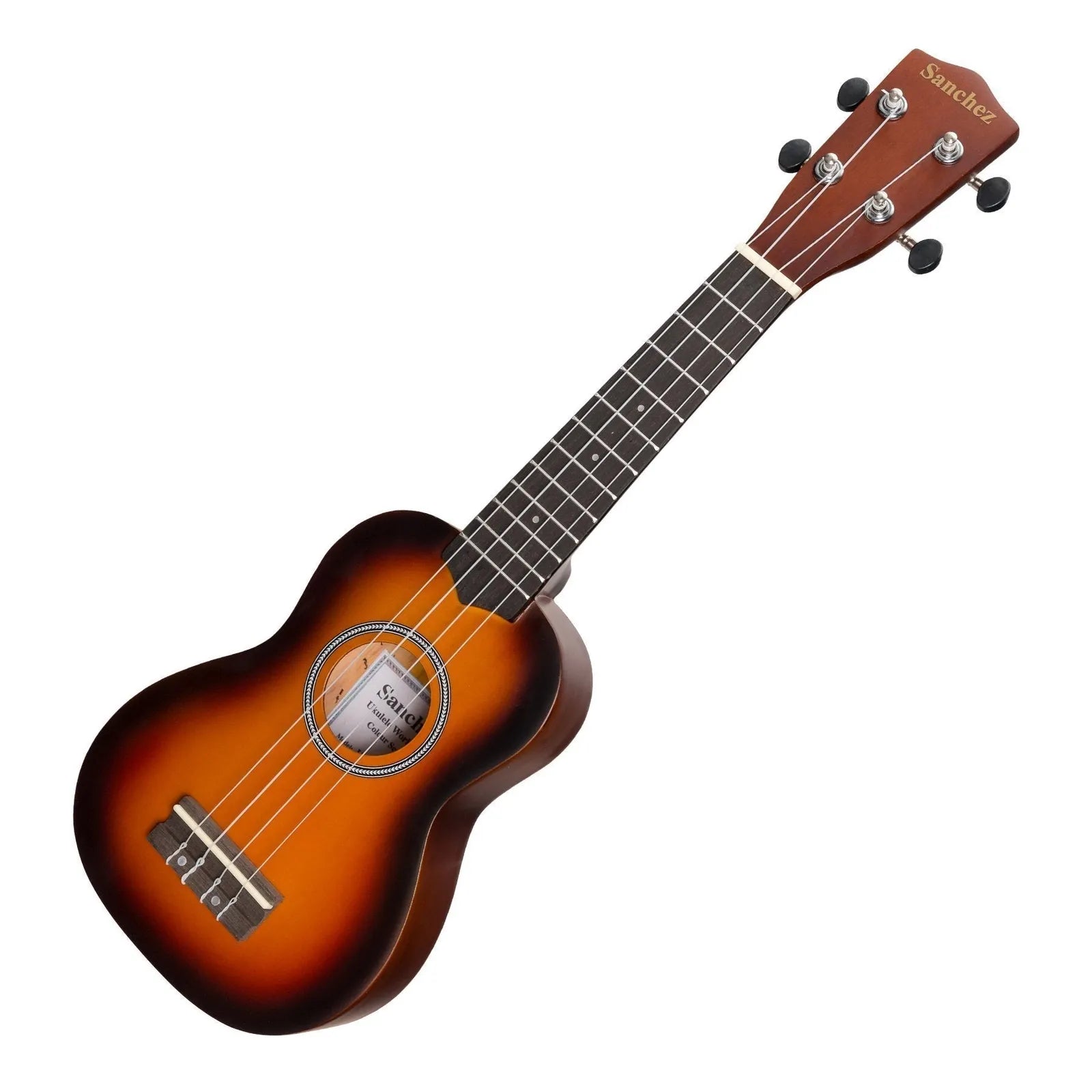 Sanchez Colourburst Series Soprano Ukulele with Gig Bag - Old Vintageburst — view 3