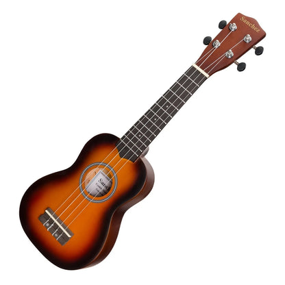 Sanchez Colourburst Series Soprano Ukulele with Gig Bag - Old Vintageburst — view 3