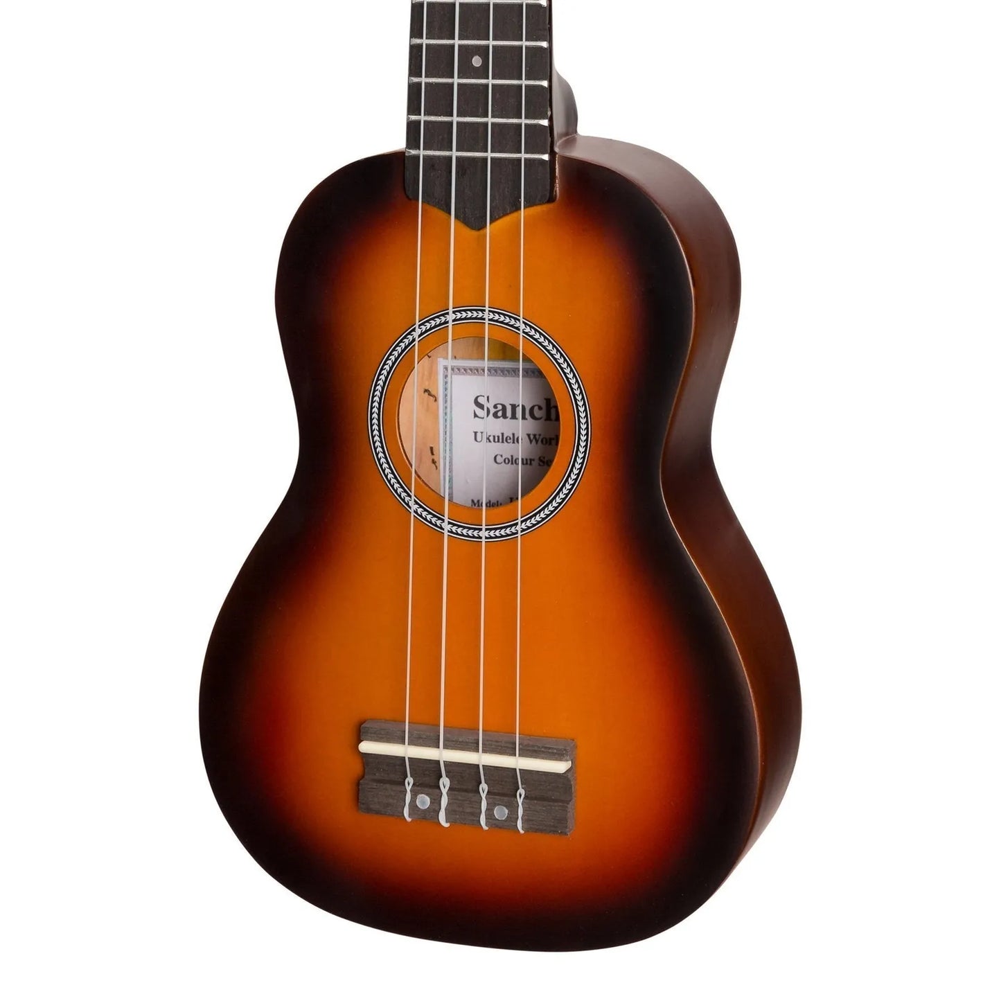 Sanchez Colourburst Series Soprano Ukulele with Gig Bag - Old Vintageburst — view 4